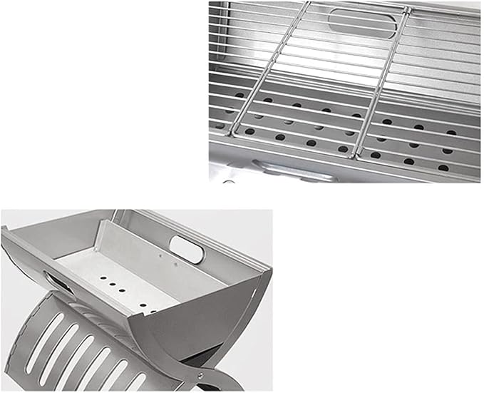 Portable Charcoal Grill for Camping BBQ, Outdoor Barbecue Grill with Stainless Steel Folding Rack, Camping Stove for Patio Picnic, Charcoal Grill BBQ Cooker for 3-5 Persons
