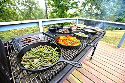 Lodge Round Seasoned Cast Iron Griddle - Round-Shaped, Pre-Seasoned Iron Griddle Pan - Non-Toxic, PFAS-Free Cookware - Compatible with Stovetop, Oven, Grill, or Campfire - 10.5 Inches (Pack of 5)