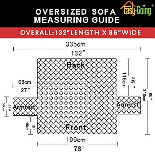 Easy-Going Reversible Couch Cover, 3 Cushion Sofa, X-Large, Blue/Ivory | Machine Washable Slipcover For Dogs, Water Resistant Furniture Mat For Living Room, Non-Slip Sofa Cover, Pet Friendly