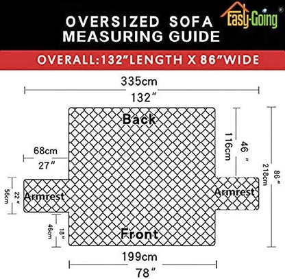 Easy-Going Reversible Couch Cover, 3 Cushion Sofa, X-Large, Blue/Ivory | Machine Washable Slipcover For Dogs, Water Resistant Furniture Mat For Living Room, Non-Slip Sofa Cover, Pet Friendly