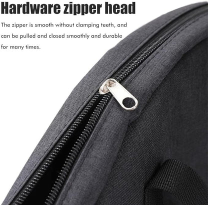 Grill Pan Storage Bag Grilling Pan Zippered Pouch Bag Cast Iron Grill Pan Skillet Tray Organizers with Handles for Outdoor Camping Picnic Cookware Storage Bag, Black, 48 x 40 cm