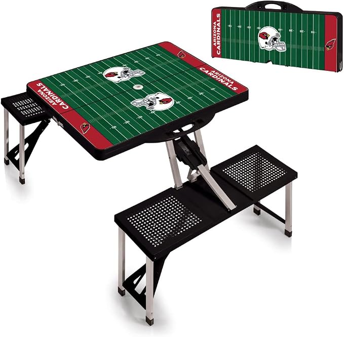 Picnic TIME NFL Football Field Folding Picnic Table, Camping Table, Outdoor Table with Umbrella Hole