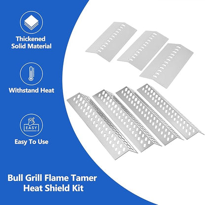 Built in 4 Burner 30 Inch Grill Replacement Parts for Bull Angus Cal Flame Lion Angus Outlaw 47629 47628 26038 26039 Drop in Grill 16631 Flame Tamer Flavor Bars 16521 Heat Plate Shields