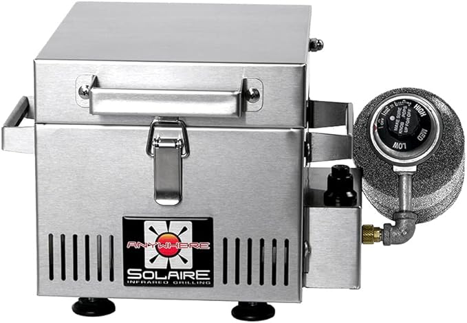 Solaire SOL-IR8A Anywhere Mini Personal Infrared Propane Gas Grill, Stainless Steel