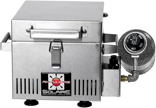 Solaire SOL-IR8A Anywhere Mini Personal Infrared Propane Gas Grill, Stainless Steel