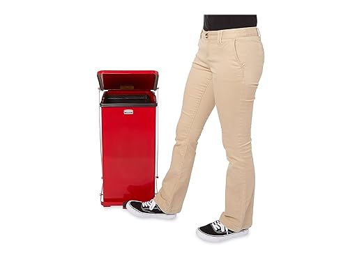 Rubbermaid Commercial Products Defenders Biohazard Steel Trash Can Step-On 4 GAL Red Hospital/Doctor's Office/Healthcare Facilities