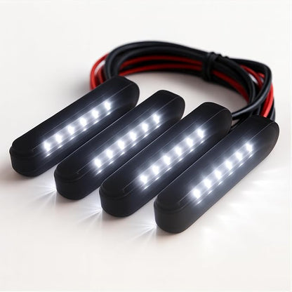 4pc White LED Front Grille Lights Compatible with 2022-2025 Ford Next-Gen Ranger Raptor Trucks, Smoked Lens, Seamlessly Integrates with AUX Switch (White, 4 LED)
