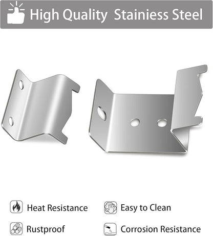 Stainless Steel Heat Plate Brackets, Burner Hanger Brackets Replacement for Chargriller 5050, 3001, 3008, 3030, 4000, 4208, 5072, 5252, 5650, 5050 Duo, Included Mounting Screws, Set of 6