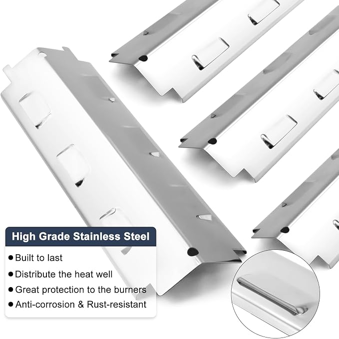 Criditpid Grill Replacement Parts for Charbroil 461442114 463441312 463441514. Stainless Steel BBQ Heat Shields, Burner Tubes and Crossover Tubes for Char-Broil 463440109 Gas Grill.