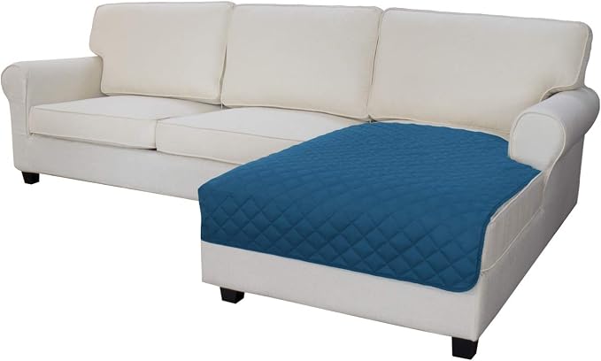 Easy-Going Sectional Couch Covers for Dogs L Shape Sofa Cover Reversible Sofa Slipcover Chaise Lounge Cover Furniture Protector Cover for Pets Dog Cat (42 x 52 inches, Peacock Blue/Peacock Blue) | Soft Sofa Slipcover For Dogs, Fits Left/Right Chaise Lo...