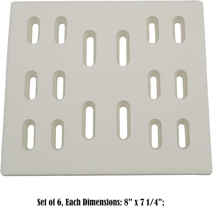Parts DF101 (8" x 7.25", 6pk) Replacement Ceramic Radiant Flame Tamer, Heat Plate for Bakers and Chefs, Fiesta, Grand Hall Y0005XC, Member's Mark, SAMS & Turbo Gas Grill Models