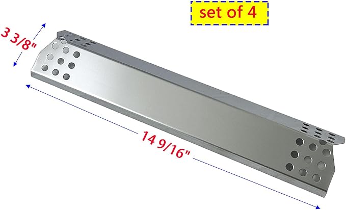 Parts Kit DG143 Replacement for Sunbeam,Nexgrill,Grill Master 720-0697 Gas Grill Burners,Heat Plates (Stainless Steel Burner + Stainless Steel Heat Plate)