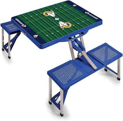 Picnic TIME NFL Football Field Folding Picnic Table, Camping Table, Outdoor Table with Umbrella Hole