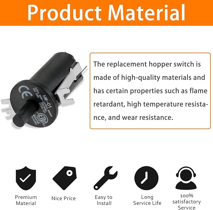 3 PCS Hopper Lid/Door Switch Kit Replacement with 6 Mounting Screws for Masterbuilt 560/800/1050XL