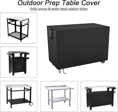 Outdoor Prep Table Cover 24 Inch,Waterproof Patio Outdoor Stainless Steel Metal Grill BBQ Table Cart Cover Dustproof Windproof All Season Pretection for Outdoor Table - 24 x 14 x 34 Inch
