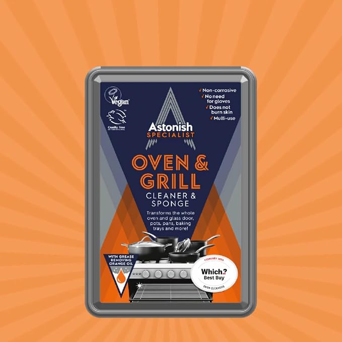 Astonish Oven & Grill Cleaner Paste with Sponge, Orange Oil 8.8oz 3 Pack