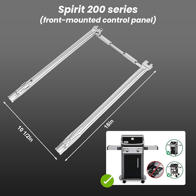 Uniflasy Spirit E210 Grill Parts for Weber, 7635 Flavorizer Bars, 69787 Burner Tubes & 7637 Grill Grates, Fits Weber Spirit 200 & GS4 Spirit II 200 Series Front Control, E/S-210 E/S-220