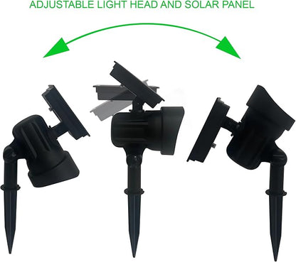 2-Pack Solar Powered Black LED Landscape Spot Lights – 30 Lumens, Warm White, Auto Dusk-to-Dawn, Outdoor Use