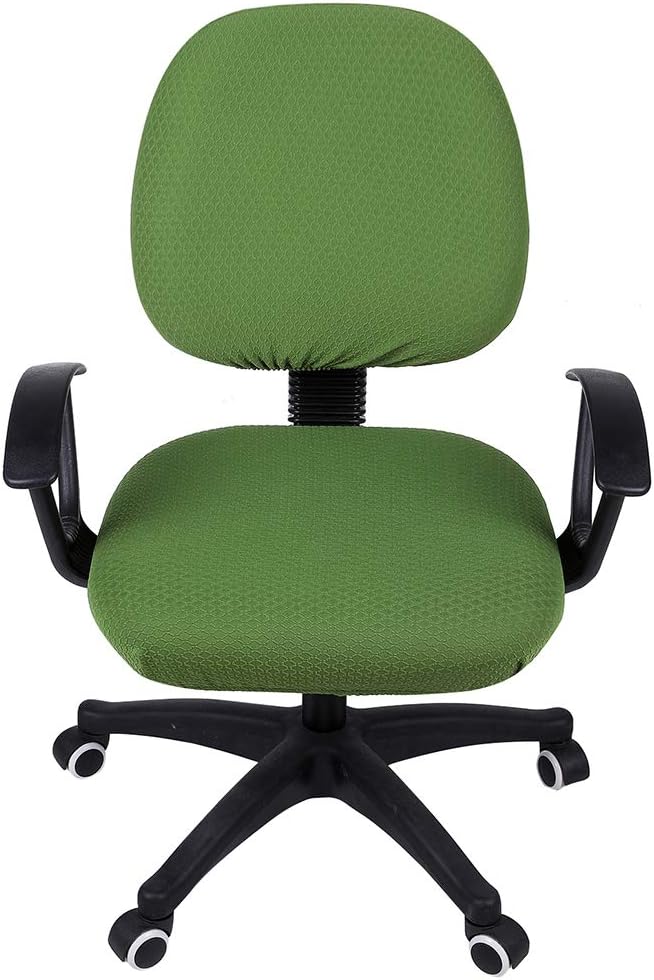 Smiry Office Computer Chair Covers for Desk Rotating Chair Protector | Stretch Jacquard Removable Washable Universal Slipcovers, Seat + Backrest Cover, Olive Green