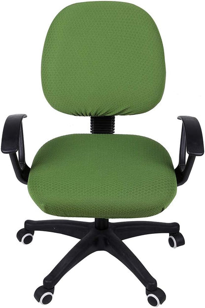 Smiry Office Computer Chair Covers for Desk Rotating Chair Protector | Stretch Jacquard Removable Washable Universal Slipcovers, Seat + Backrest Cover, Olive Green