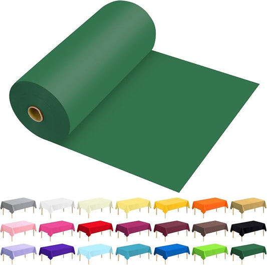 54 Inch X 300 Feet Plastic Table Cover Roll Premium Disposable Plastic Tablecloth for All Type/Shape Tables | Picnic, Party, Banquet, Birthdays, Weddings (Green, 54 Inch X 300 Feet)