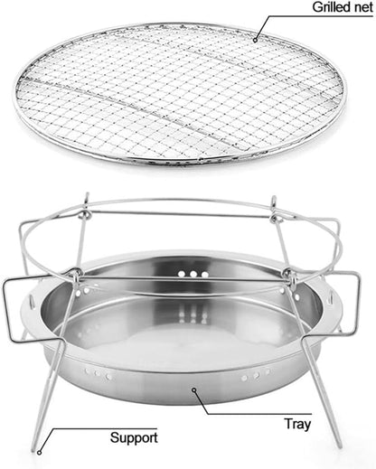 Small Charcoal Grill, Round Easy to Clean Bbq Tool, Barbecue Oven for Outdoor Cooking Camping Hiking Picnics Tailgating Backpacking