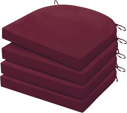 HARBOREST Outdoor Chair Cushions Set of 4, Water Resistant Patio Chair Cushions with Ties, Outdoor Seat Cushions for Patio Furniture, 17"x16"x2", Burgundy