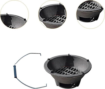 Portable Charcoal Grill, BBQ Grill, Mini Japanese Cast Iron Tabletop Furnace for Party Camping Patio Outdoor Backpacking, 20cm