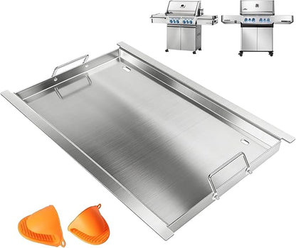 Full Size Griddle Insert for Napoleon Prestige PRO 500, Built-in Prestige 500, P500RBPSS, BIP500RBNSS-3, P500RSIBNK-3, P500, P500N Grills Accessories, Stainless Steel Griddle Plate, 26.3''L X 17.7''W