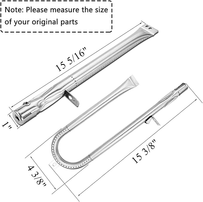 Criditpid Grill Replacement Parts for Brinkman 810-3660-S, 810-3661-F Models. Stainless Steel Grill Heat Plate Shields, Pipe Burner Tubes and Crossover Tubes.