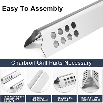 Criditpid Grill Replacement Parts for Charbroil TRU-Infrared 463245518, Stainless Steel Heat Plate Shields, Burner Tubes, Crossover Tube and Grill Ignitors for Char-Broil Signature 463246118.