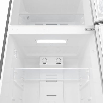 KoolMore 28 Inch 14 Cu Ft Top Freezer Refrigerator, Stainless Steel, Freestanding Full Size Fridge Freezer for Home Kitchen or Garage