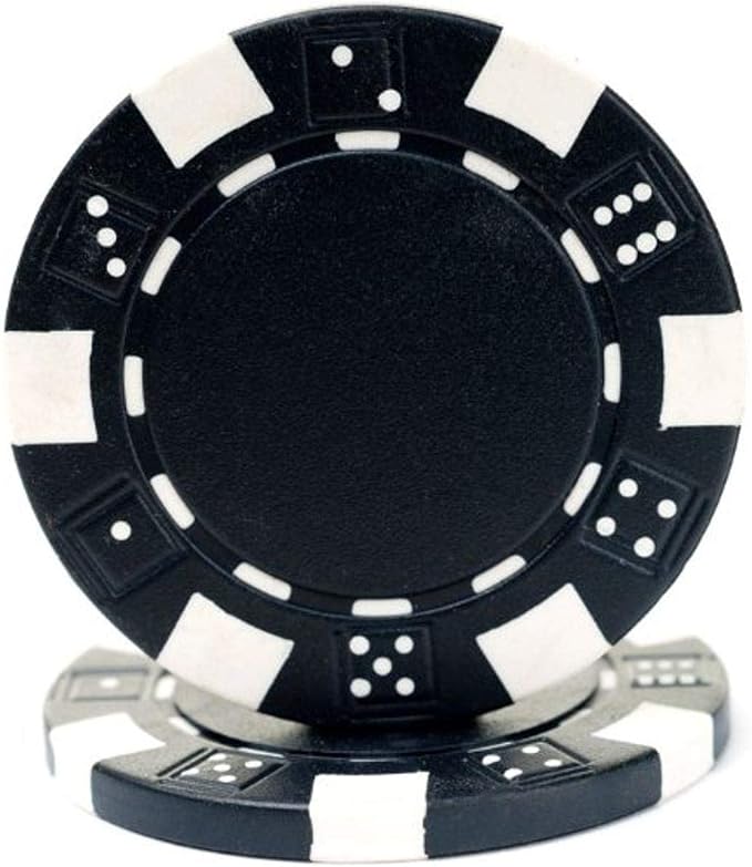 Poker Chips - 50-Piece Set of 11.5-gram Blackjack Chips with Dice Design ? 39mm - Made of Composite Resin for Texas Holdem by Trademark Games (Black)