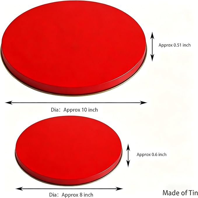 Ritadeshop Burner Covers for Electric Stove (Red, Round 8/10'')