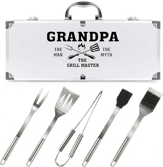 Grandpa Gifts for Fathers Day - Heavy Duty BBQ Grilling Accessories Kit for Outdoor Grill - Best Grandpa Gifts for Birthday Christmas