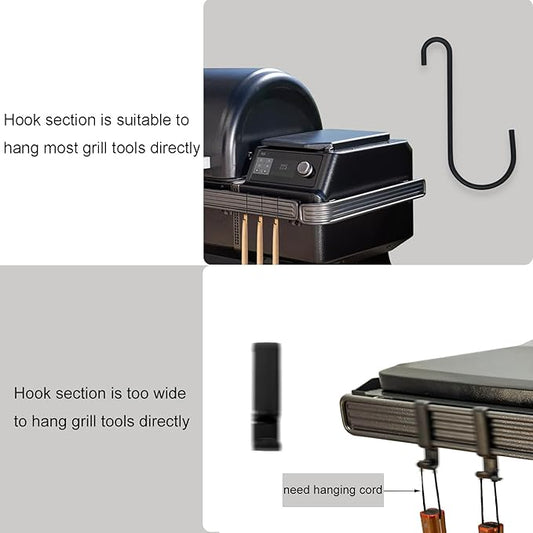 6 Pcs Grill Hooks for Traeger,Black Hooks Compatible with Traeger Grill,Metal Grill Hooks Compatible with Traeger 2022 Timberline and Timberline XL,2023 Ironwood and Ironwood XL,Flatrock