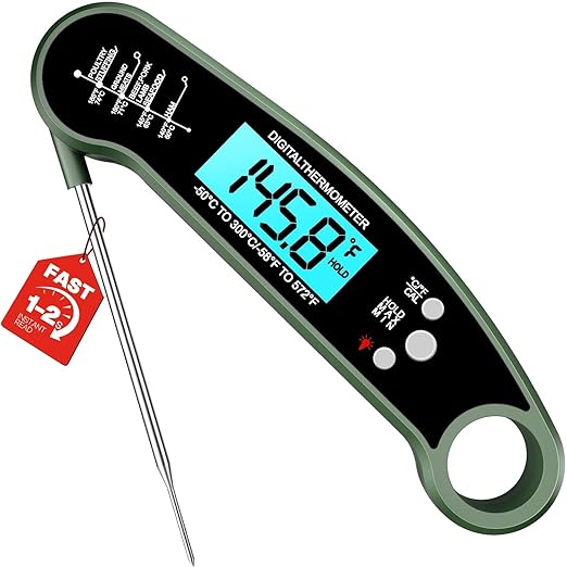 Instant Read Thermometer, Kitchen Food Thermometer, Green