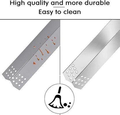 Hisencn Grill Replacement Parts for Nexgrill 720-0783C 720-0783E for Grill Master 720-0697 Gas Grill, Stainless Steel Straight Burner Tubes, Heat Plates Repair Kit (4 Pack)