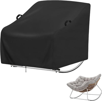 Outdoor Rocking Egg Chair Cover,Waterproof Chair-Covers for Papasan Rocker,Oversized Rocking Chairs-Cover for Bedroom,Lounge,Patio(1-Pc,46x38x19in)