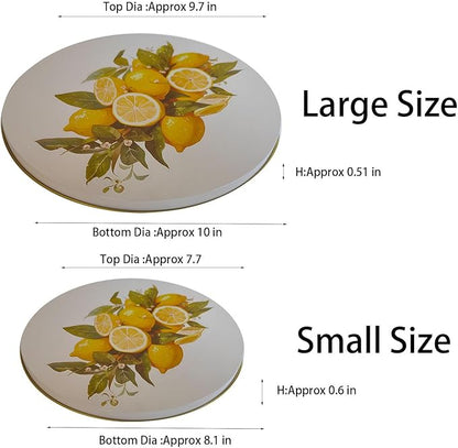 Ritadeshop Burner Covers for Electric Stove (Yellow Lemon, Round D8/10‘’)