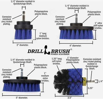 Cleaning Drill Brushes for Vinyl Liners - Rotary Brushes for Walls and Deck | Drillbrush Boat Hull Cleaner Set/Swimming Pool Accessories - Hot Tubs and Spas Cleaning Brush Kit - Pool Cover Scrubber