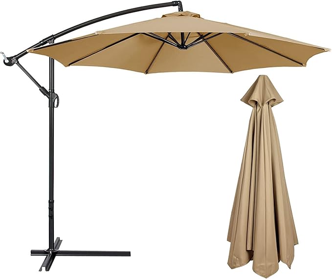 10 FT 6/8 Rib Umbrella Canopy Replacement Outdoor Market Patio Table Umbrella Strong and Thicck Canopy Cover for Backyard Garden Courtyard Swimming Pool Lawn (Canopy ONLY)