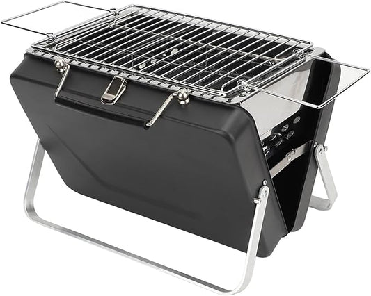 Barbecue Grill, Charcoal Grill Folding Portable Lightweight Barbecue Grill Tools Portable Charcoal BBQ Grill Folding Notebook Grill for Camping Outdoor Cooking Backyard Picnic(Black)