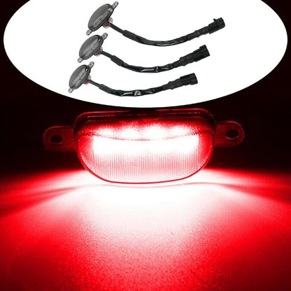 Red LED Grille Light Kit, LED Bumper Hood Lights, Compatible with Ford F-150 Raptor Style Grille 2004-2019 (Aftermarket), 3PCS (Smoked Cover/Red LED Lights)