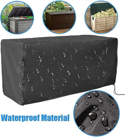 Deck Box Cover Waterproof Heavy Duty Patio Ottoman Cover All Weather Protection Outdoor Large Deck Cover Rectangular for Keter Suncast Lifetime