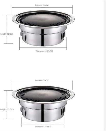 Foldable and Portable Outdoor Charcoal Grills Stainless Steel Barbecue Grill Round Portable For Camping Heat Resistant(40cm)