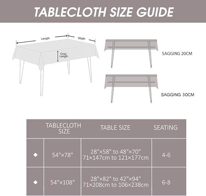 AIRCOWRIE Waterproof Vinyl Tablecloths, Heavy Duty Oil Spill Proof Plastic Table Cloth with Soft-Touch Finish, Wipe Clean PVC Table Cover for Indoor and Outdoor Use (Brown Floral, 54”×78”, Rectangle)