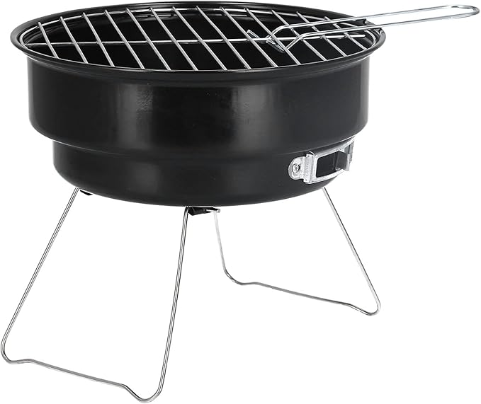 Gaeirt Portable Mini Round Barbecue Grill, Charcoal, Iron, Outdoor, Standing