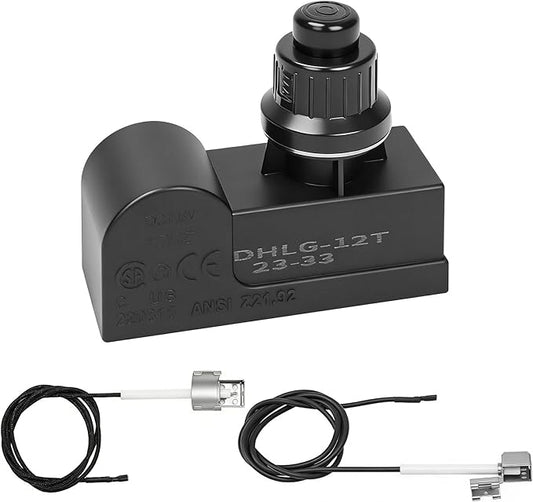 Grill Igniter Kit Replacement Parts - for Charbroil, Expert Grill, Dyna Glo, Kenmore, Universal 2 Outlet Button