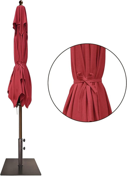 EliteShade USA 10-Year-Non-Fading 6x6Ft Square Market Patio Umbrella, UPF 50+ UV Protection Performance Sun Umbrella, Heavy Duty Commercial Grade Outdoor Table Umbrella with Crank, Windproof Vented Top for Garden, Pool, Deck and Outdoor Playsets, Burgundy